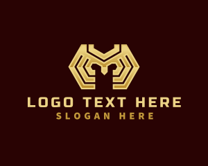 Expensive - Premium Technology Circuit Letter M logo design