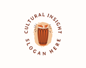 African Music Drum Instrument logo design