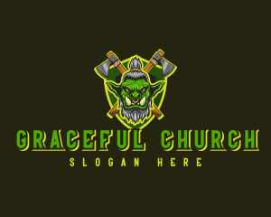 Mythical - Ogre Axe Weapon logo design