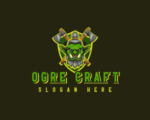 Ogre Axe Weapon logo design