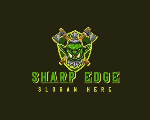 Ogre Axe Weapon logo design