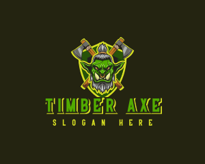 Ogre Axe Weapon logo design