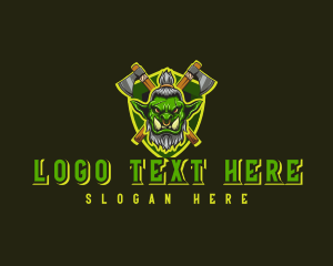Goblin - Ogre Axe Weapon logo design