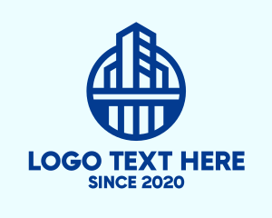 Blue Commercial Building Logo