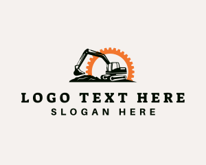Construction - Cog Construction Excavator logo design