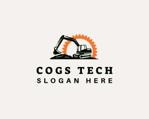 Cog Construction Excavator logo design