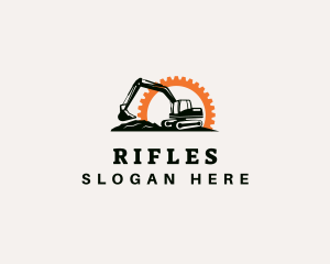 Construction - Cog Construction Excavator logo design