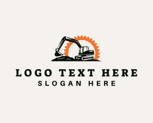 Backhoe - Cog Construction Excavator logo design