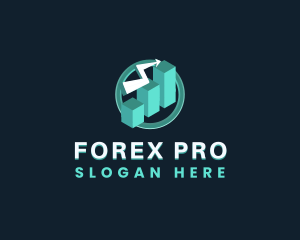 Forex - Isometric Finance Graph logo design