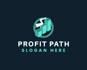 Profit - Isometric Finance Graph logo design