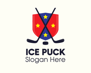 Ice Hockey Team Shield logo design