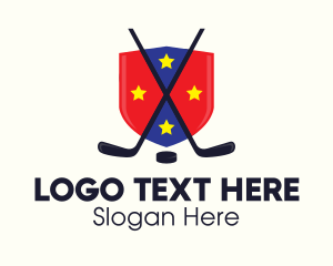 Puck - Ice Hockey Team Shield logo design