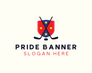 Ice Hockey Team Shield logo design