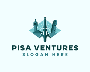 Pisa - Landmark Travel Destination logo design