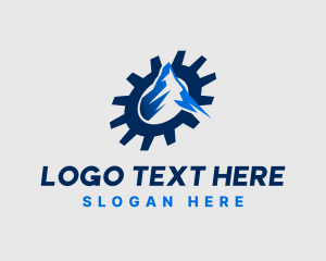 Mountain Peak - Mechanical Cog Mountain logo design