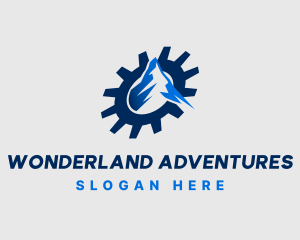 Mechanical Cog Mountain  logo design