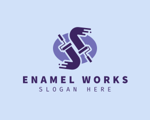 Enamel - Paint Roller Home Improvement logo design