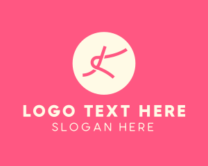 Fashion Design - Pink Knot Letter K logo design