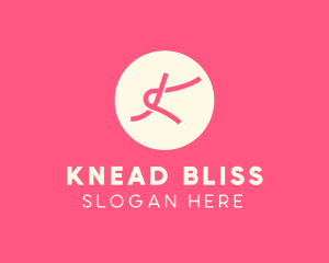 Pink Knot Letter K logo design