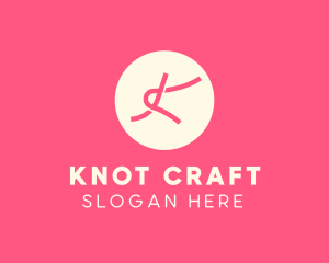 Pink Knot Letter K logo design