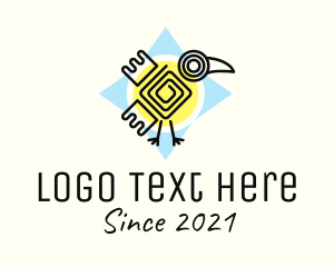 Inca - Ethnic Bird Drawing logo design