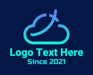 Aircraft - Minimalist Plane Cloud logo design