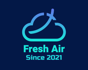 Minimalist Plane Cloud  logo design