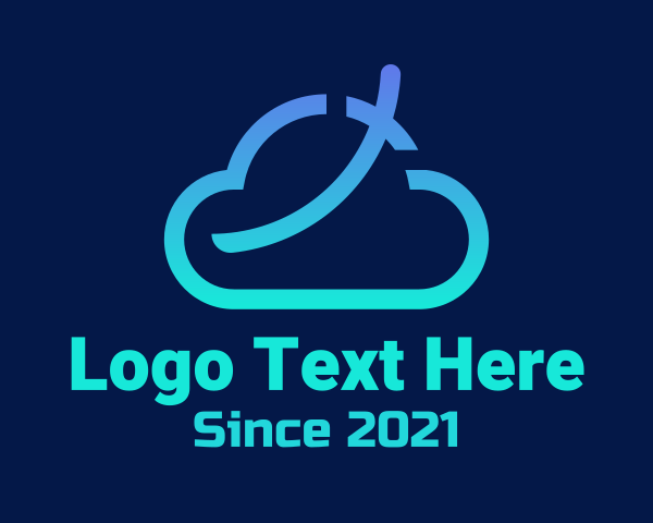 Transportation - Minimalist Plane Cloud logo design