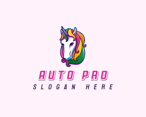 Rainbow Unicorn Pegasus Logo