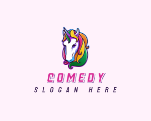 Rainbow Unicorn Pegasus Logo