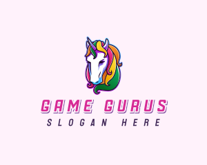 Rainbow Unicorn Pegasus logo design