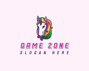 Rainbow Unicorn Pegasus logo design