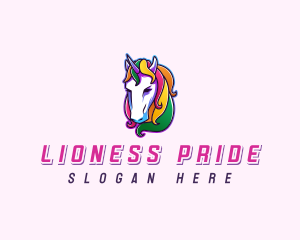 Rainbow Unicorn Pegasus logo design