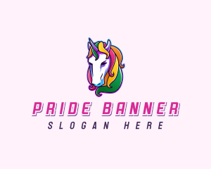 Rainbow Unicorn Pegasus logo design