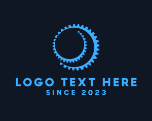 Factory - Cog Gear Spiral logo design