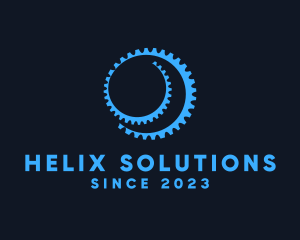 Helix - Cog Gear Spiral logo design