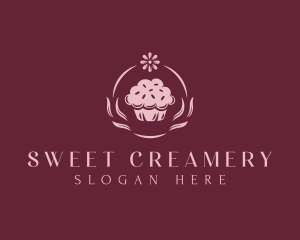 Cupcake Flower Dessert  logo design