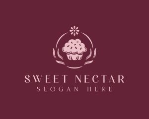 Cupcake Flower Dessert  logo design