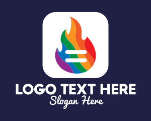 Gender Fluid - Colorful Flaming App logo design