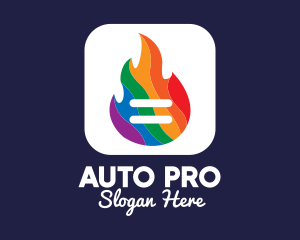 Lgbtq - Colorful Flaming App logo design