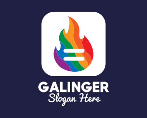Streaming App - Colorful Flaming App logo design