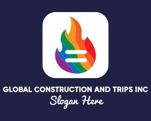 Gay - Colorful Flaming App logo design