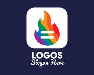Mobile Application - Colorful Flaming App logo design