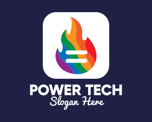 Transgender - Colorful Flaming App logo design