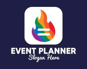 Lgbt - Colorful Flaming App logo design