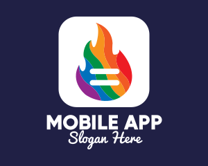 Colorful Flaming App logo design