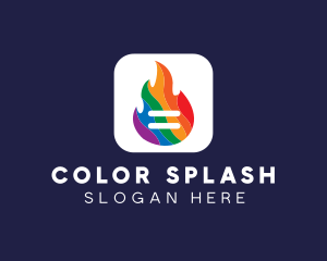 Colorful Flaming App logo design