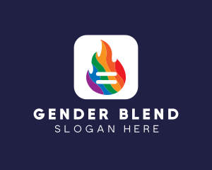 Gender - Colorful Flaming App logo design