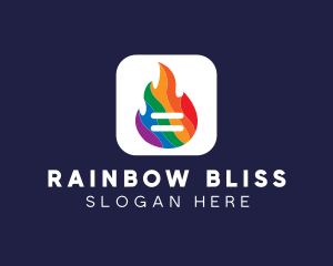 Lgbtq - Colorful Flaming App logo design