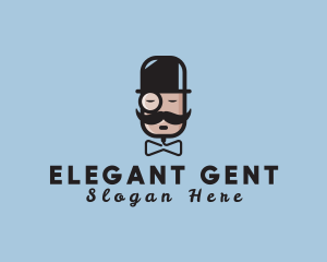 Gentleman Monocle Bowtie logo design